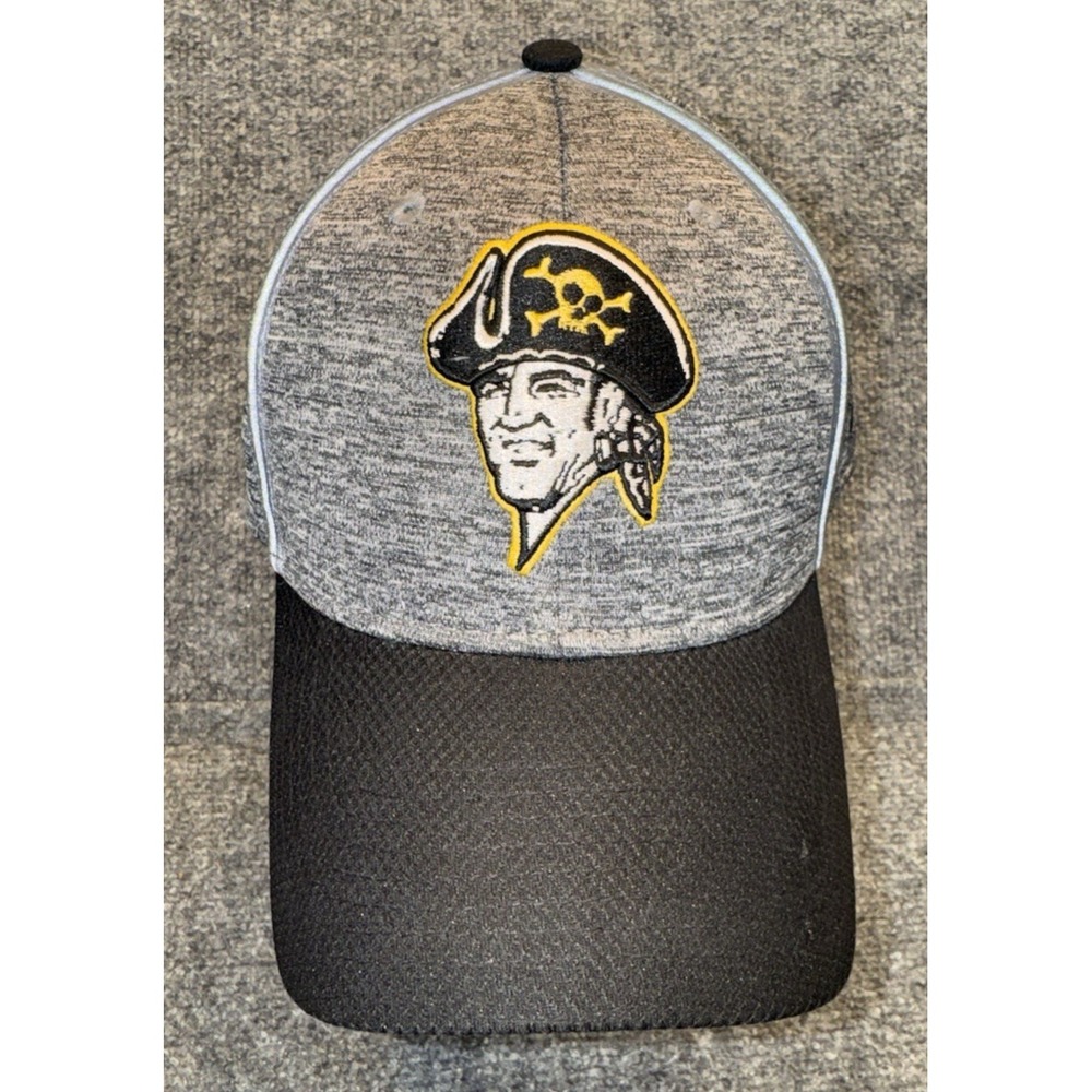 New Era Pittsburgh Pirates Men's M/L 39THIRTY Gray Black Stretch Fit Hat Cap